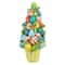 17" Colorful Easter Egg Tree in Yellow Gingham Pot
